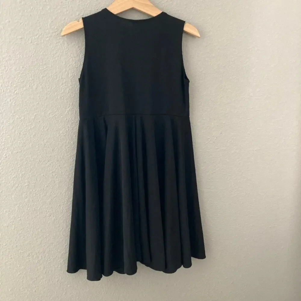 mini & me Tuxedo Bow Tie Twirl Dress - Black White - 6